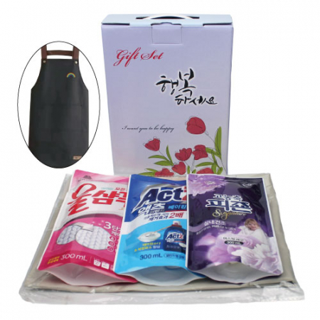 고급형 방수 앞치마 + 액츠 세탁세제 + 울샴푸 + 피죤 섬유 유연제 4종세트 #2