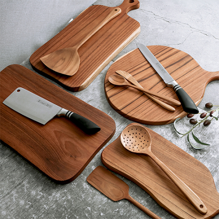 나무나라 티크 우드 사각 핸들 도마 소 #6