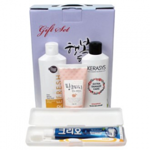 크리오 치약칫솔 세트 + 샤워메이트 바디워시 + 케라시스 샴푸 + 과일나라 핸드에센스 4종세트