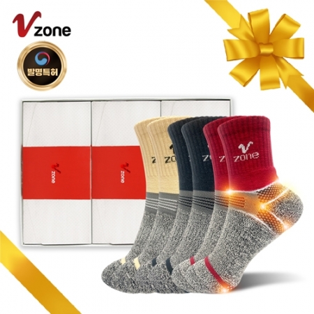 브이존 더블 임팩트, 여성양말 3p 선물세트, 스포츠양말, 등산양말  // 기능성 특허 #2