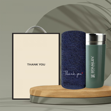 시즈넬 선물세트 스탠리 고진공 둥근텀블러 + 고급호텔타올190g #2