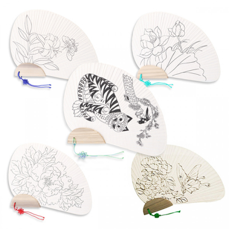 나비선 교육용 밑그림 부채 #2