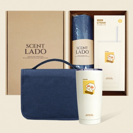 센트라도 트래블 파우치 + 카카오 춘식이 빨대 스텐 텀블러 세트 #3