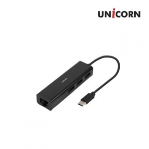 유니콘 TH-200N USB C타입 3포트 유선랜 어댑터