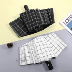 U003 심플체크 3단 자동우산 답례품 접이식 양산 인쇄 소량 주문제작 우산