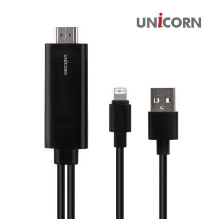 유니콘 IOS 8핀 HDMI 아이폰 미러링 케이블 스마트폰 동시 충전 TM-MHL-8000S #4