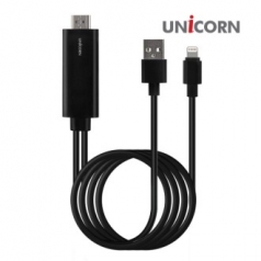 유니콘 IOS 8핀 HDMI 아이폰 미러링 케이블 스마트폰 동시 충전 TM-MHL-8000S