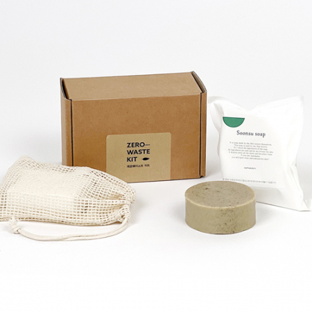 친환경 욕실세트 제로웨이스트 2종, 바디비누, 면비누망 #2