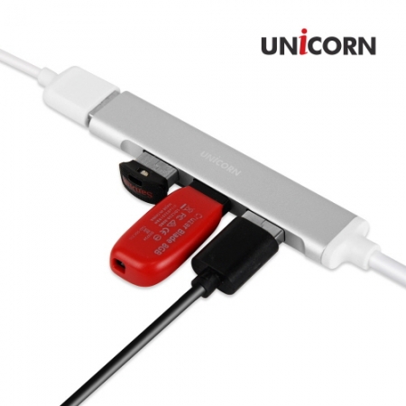 유니콘 USB3.1 C타입 4포트 USB허브 무전원 알루미늄 MH-400C #3