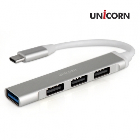 유니콘 USB3.1 C타입 4포트 USB허브 무전원 알루미늄 MH-400C #2