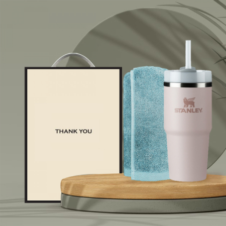 시즈넬 선물세트 스탠리 빨대 텀블러 414ml + 송월 항균타올 #2