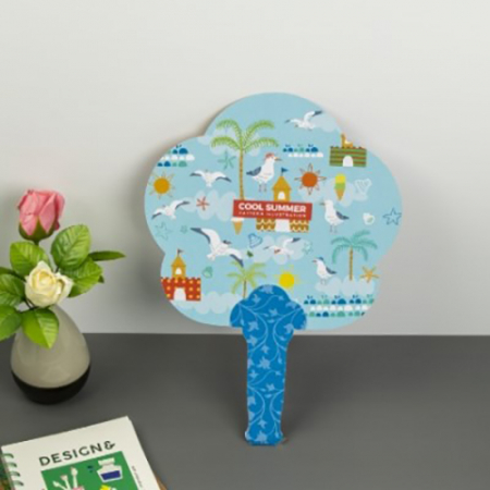 친환경 종이 부채 (중) - 클로버 #2