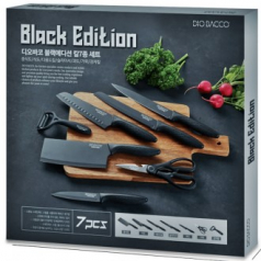 디오바코 블랙에디션 프리미엄 7종 칼세트, 주방 칼세트, 선물용 칼세트, 칼블럭, 주방가위, 나이프세트, 장미칼, 키친툴, 과일칼, 사은품 - c