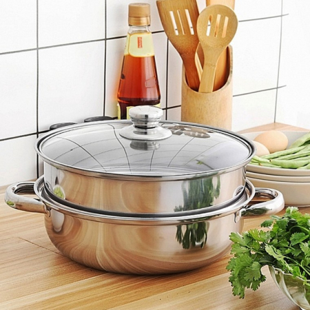 IH 인덕션냄비 2단찜솥 28cm 찜냄비 스텐찜솥 스텐 찜기 답례품 판촉물 사은품 행사용품 찜통 전골냄비 #2