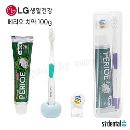 M케이스 LG미세모 페리오치약 100g 치실 칫솔치약세트 #2