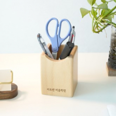 우드인 원목 연필꽂이 펜홀더 우드