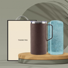 시즈넬 선물세트 커피가루 600ml 머그 + 항균세면타올 150g