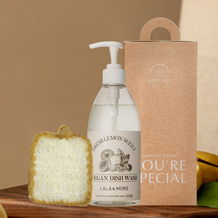 퓨어센스 비건 주방세제 레몬향 500ml와 수세미 세트 #3