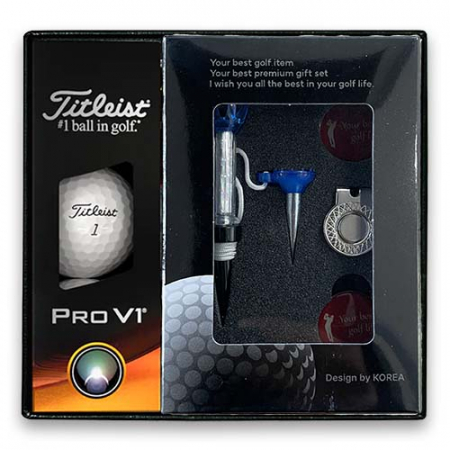 타이틀리스트 Pro v1 골프공 3알 + 마그넷 골프티 + 에폭시 볼마커 2set #2