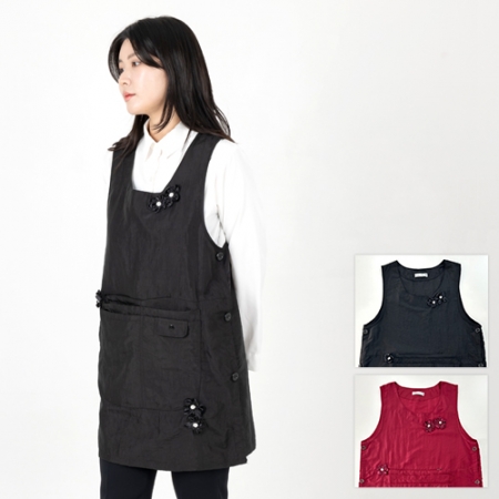 리틀 플라워 원피스형 앞치마, 남자 여자 앞치마 #3