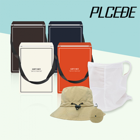 [플씨드] 일체형 접이식 등산모자 + 메쉬 귀걸이 쿨 마스크 2종 세트 #2