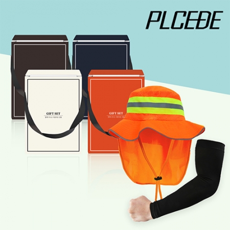 [플씨드] 형광 안전 등산모자 + 일반 밴딩 쿨토시 2종 세트 #2