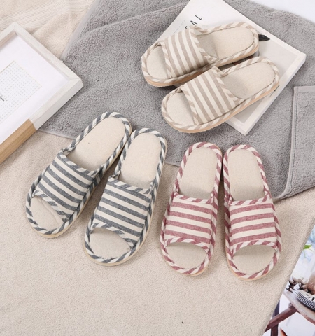 스트라이프 실내화, 린넨실내화, 거실화, 면실내화 #2