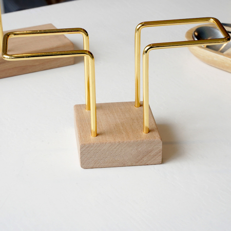 우드인 업소용 황동프레임 우드 냅킨꽂이 홀더 소 #2