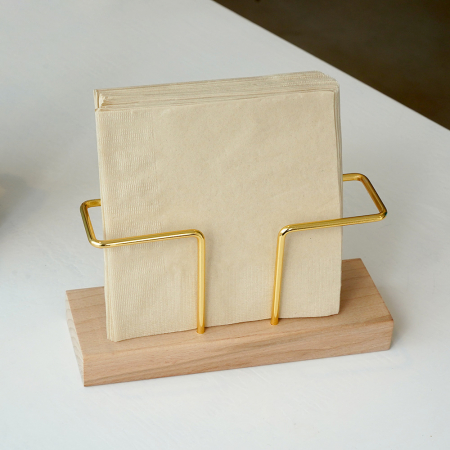 우드인 업소용 황동프레임 우드 냅킨꽂이 홀더 중 #2