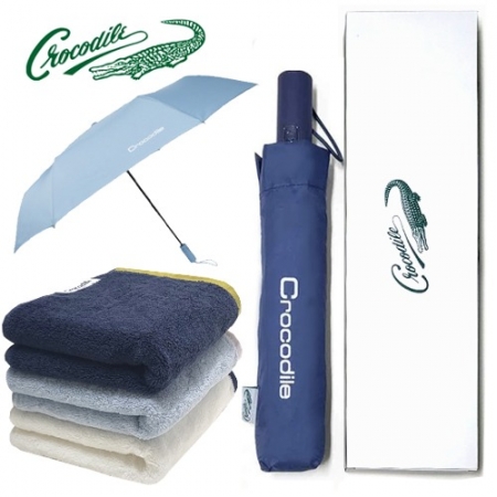 크로커다일 3단 자동 65 자이언트 우산 + 수피아 40수 타올 (220g) 우산타올세트 #2