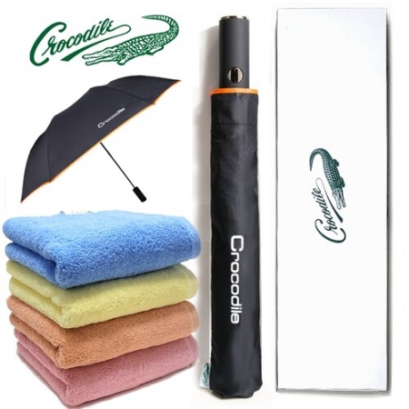 크로커다일 2단 우산 + 코마사 40수 타올 (220g) 우산타올세트 #2