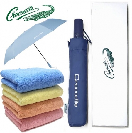 크로커다일 3단 자동 65 자이언트 우산 + 코마사 40수 타올 220g 세트 #2