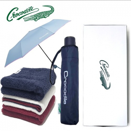 크로커다일 3단 수동 우산 + 수피아 40수 타올 (220g) 우산타올세트 #2