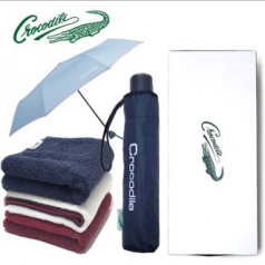 크로커다일 3단 수동 우산 + 수피아 40수 타올 (220g) 우산타올세트