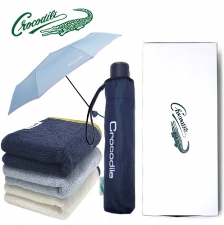 크로커다일 3단 수동 우산 + 코마사 40수 타올 (200g) 우산타올세트 #2