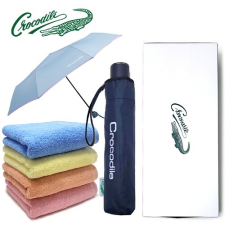 크로커다일 3단 수동 우산 + 코마사 40수 타올 (220g) 우산타올세트 #2