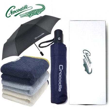 크로커다일 3단 자동 솔리드 우산 + 코마사 40수 타올 200g 우산타올세트 #2