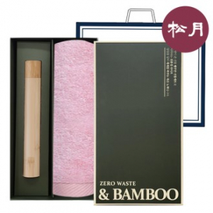 송월 제로 웨이스트 대나무 세트 NO.3 (엘르 뱀부 타올 170G + 뱀부 칫솔 세트)