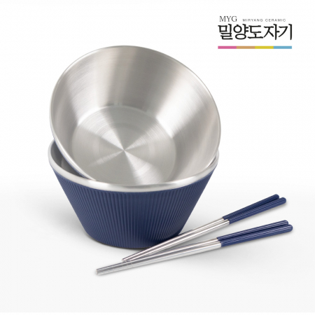 밀양도자기 피오르 스틸 면기 4P #2