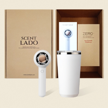 센트라도 미니링 핸디선풍기+로하스 텀블러 세트 #3