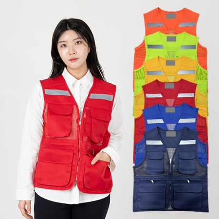 야광띠 반사 포멀 망사 안전 조끼 (M-4XL) // 남자, 여자 조끼 #3