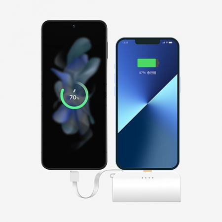 듀얼 고속 20W 도킹 보조배터리 PF520A, 8핀메인 C보조 #2