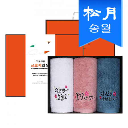 [송월타올] 럭키 타올 3매 선물세트 // 쇼핑백 포함, 기념수건 답례품, 근로자의 날 기념선물 #2