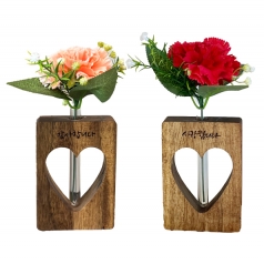 우드 하트 꽃병