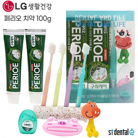 페리오치약 100g 2p 덴탈2호 엠보싱칫솔 스펀지 치실 선물세트 #3