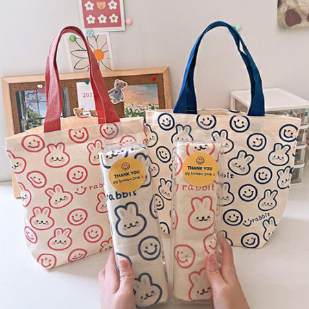 큐티 래빗 접이식 데일리 에코백 캔버스백 #2