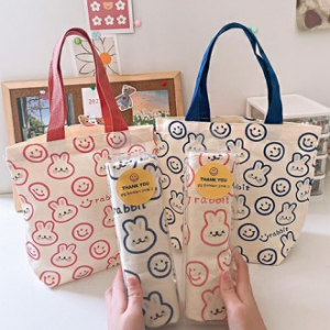 큐티 래빗 접이식 데일리 에코백 캔버스백