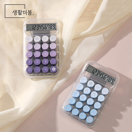 생활더봄 레트로 기계식 계산기 파스텔 투명 계산기 #3