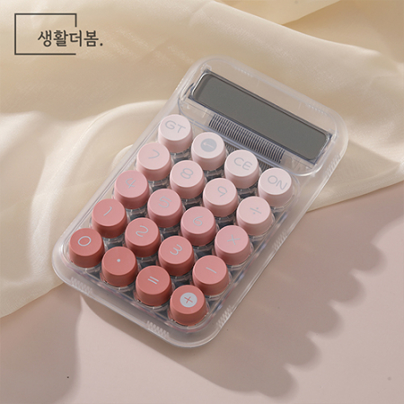 생활더봄 레트로 기계식 계산기 파스텔 투명 계산기 #4