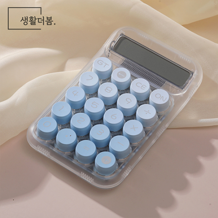 생활더봄 레트로 기계식 계산기 파스텔 투명 계산기 #5